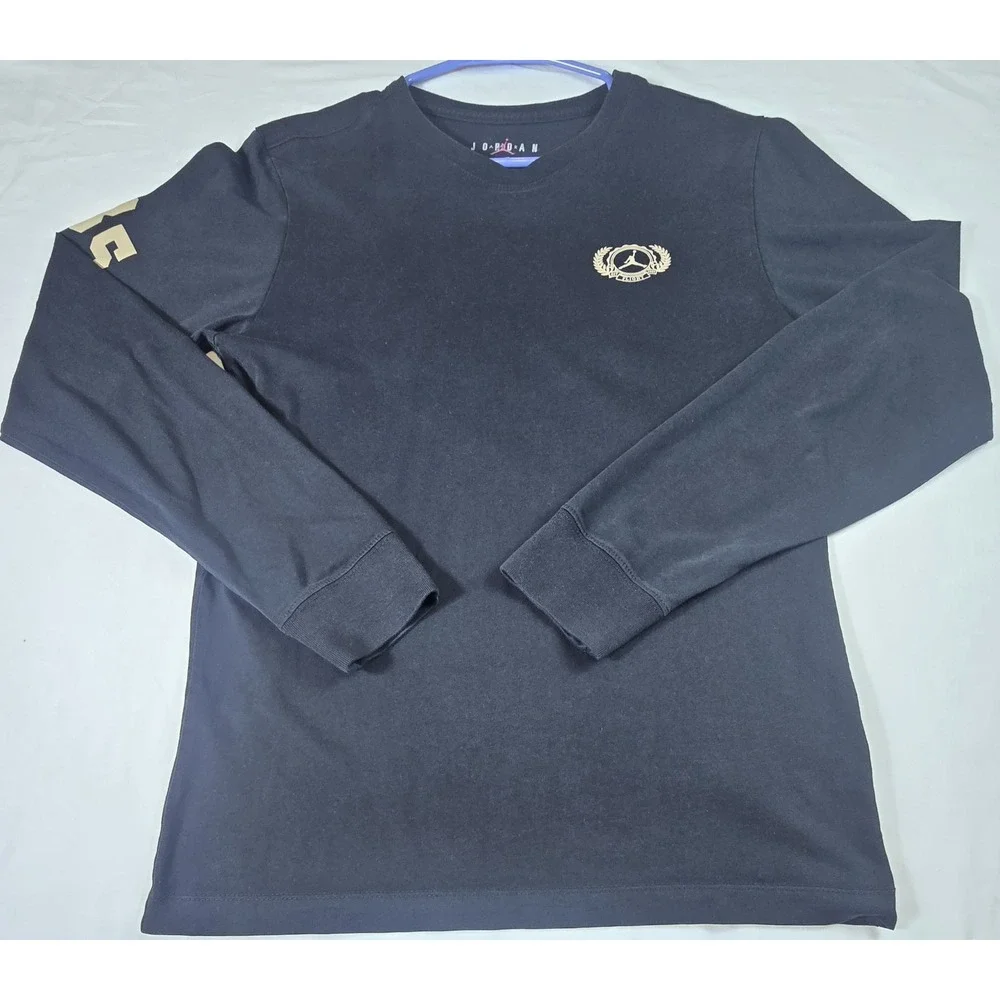 Jordan Men Shirt XS Black Graphic Long Sleeve Jumpman Logo Tee